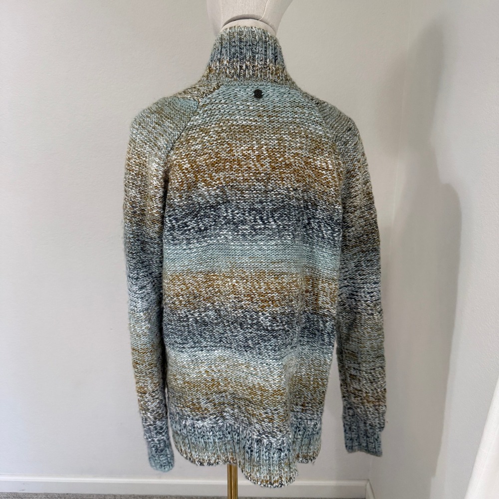 Prana Wool‎ Blend Shawl Collar Knit Sweater Blue Small Cozy Gorpcore Grandpa - Picture 6 of 10